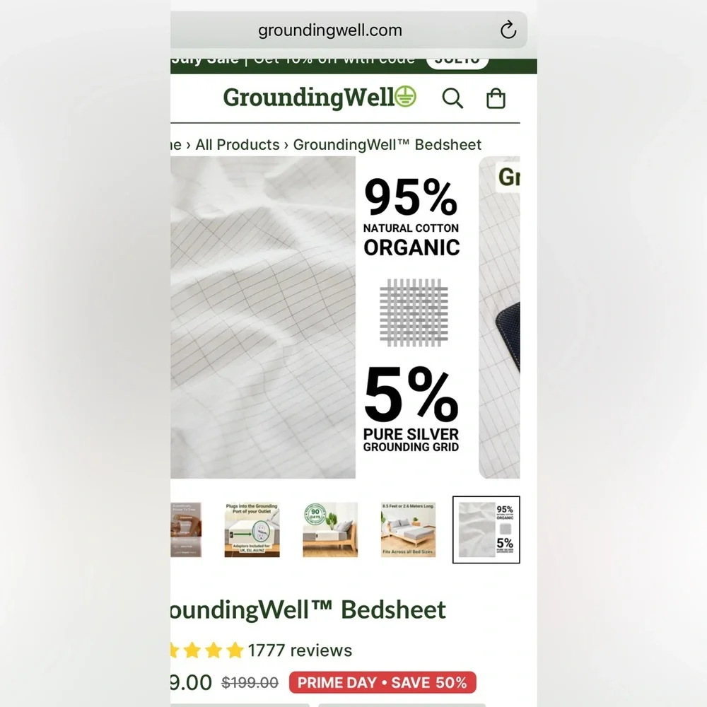 TWO NEW grounding bedsheets by groundingwell.com. ONE cord included